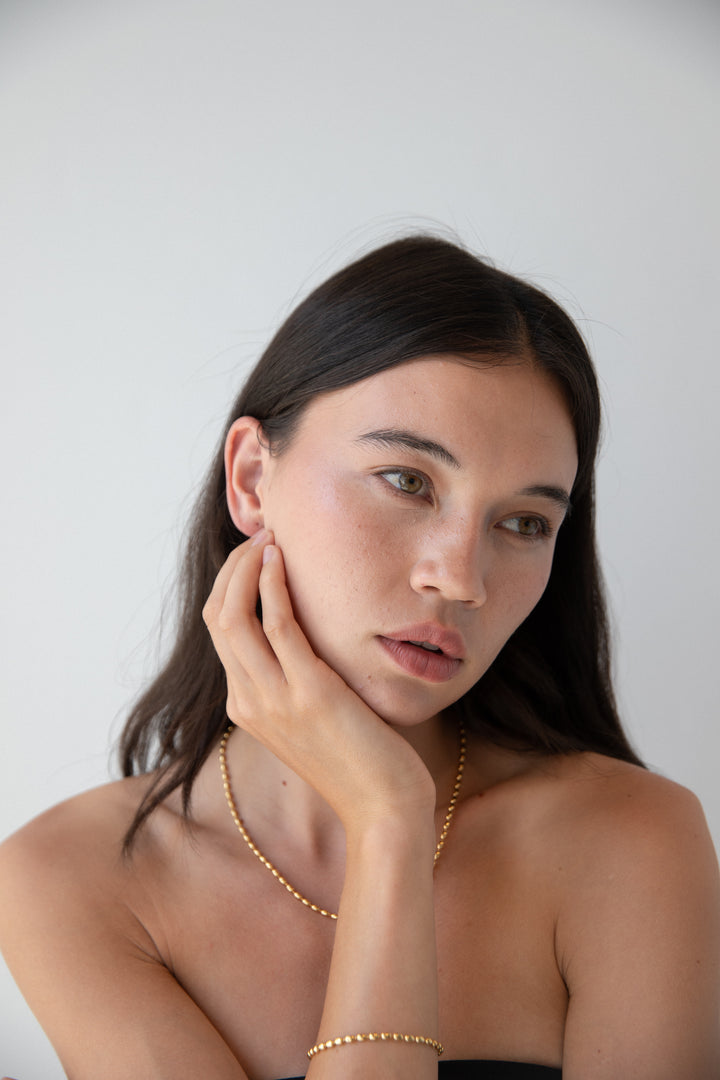 METAL BEAD BRACELET in Gold — alternate angle