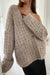 Oversized grid textured cardigan in stucco — main image