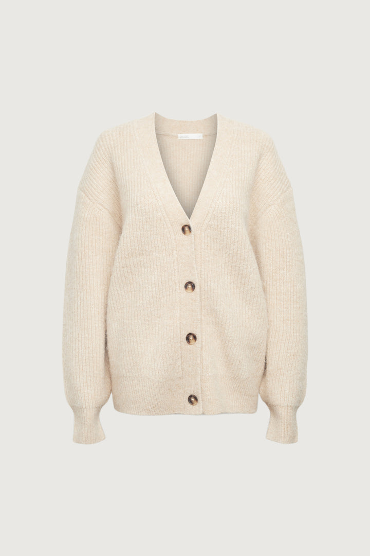 OVERSIZED BUTTON FRONT CARDIGAN in AFFOGAT — alternate angle