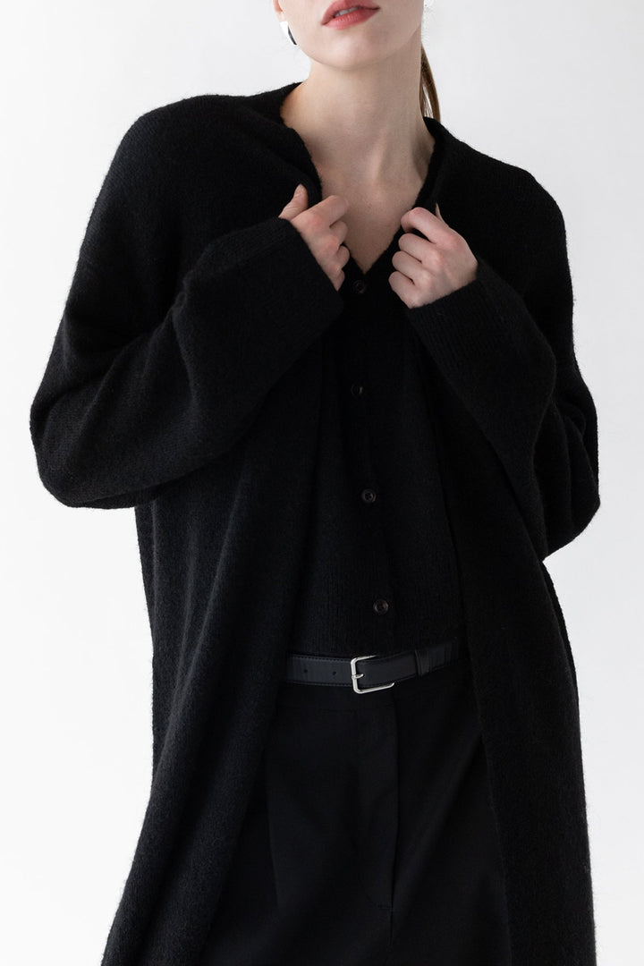 OPEN FRONT CARDIGAN in Black — alternate angle
