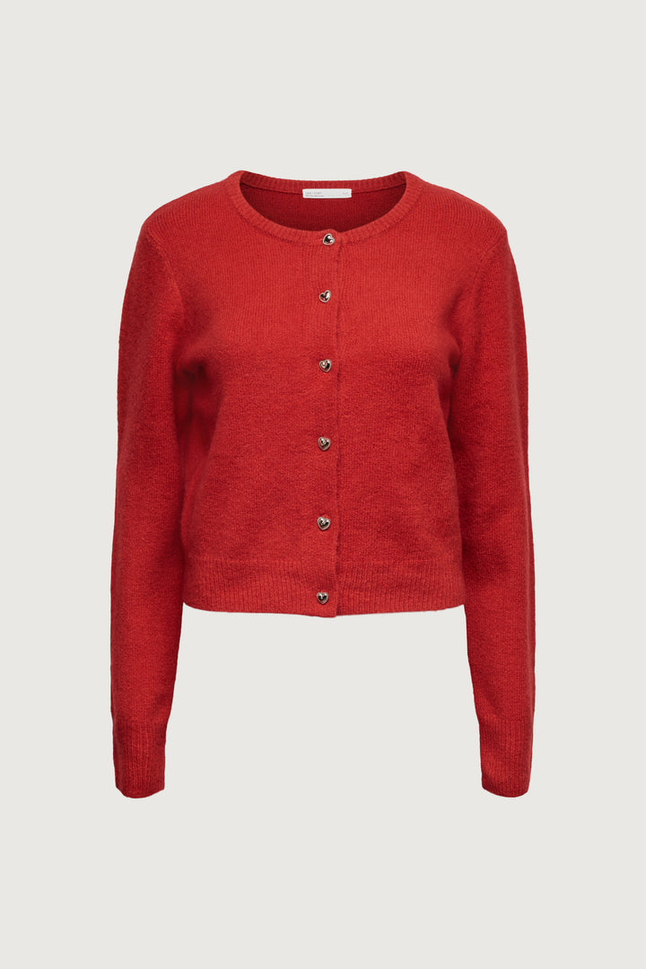 HEART BUTTON FRONT CARDIGAN in Lava Falls — alternate angle