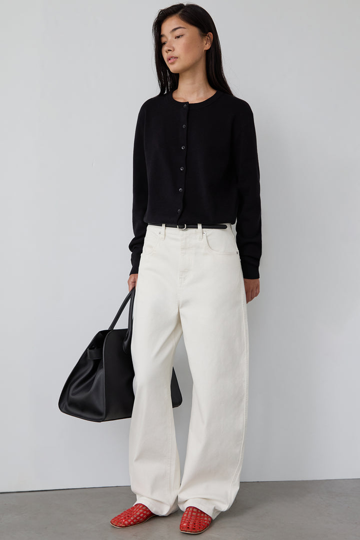 BUTTON UP CARDIGAN in Black — alternate angle