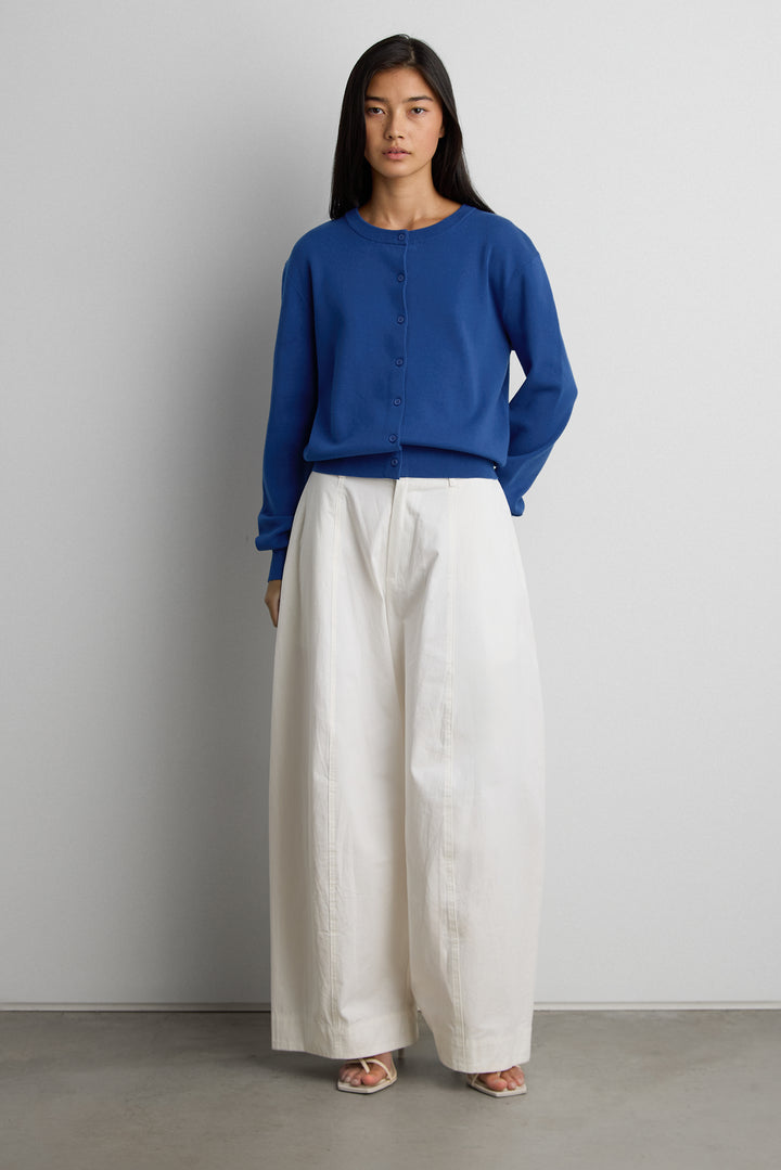 BUTTON UP CARDIGAN in Cobalt Blue — alternate angle