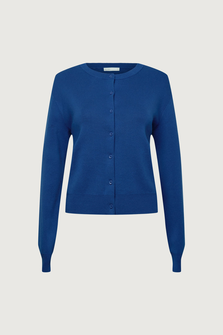 BUTTON UP CARDIGAN in Cobalt Blue — alternate angle