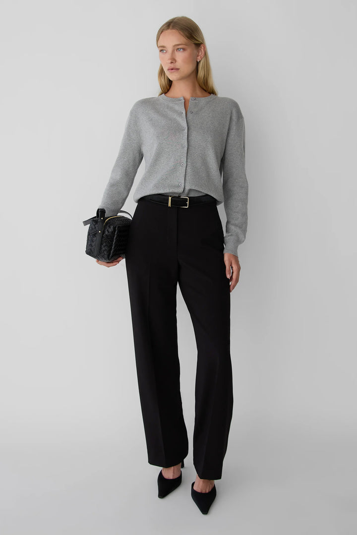 BUTTON UP CARDIGAN in Medium Heather Grey — alternate angle