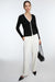 Lace trim button front cardigan in black — main image