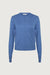 Knit covered button front cardigan in blue sky — main image