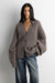 Oversized slouchy wool cardigan in heather taupe — main image