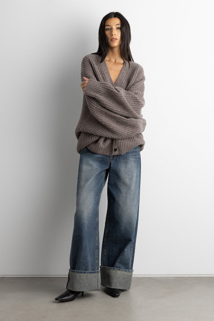 OVERSIZED SLOUCHY WOOL CARDIGAN