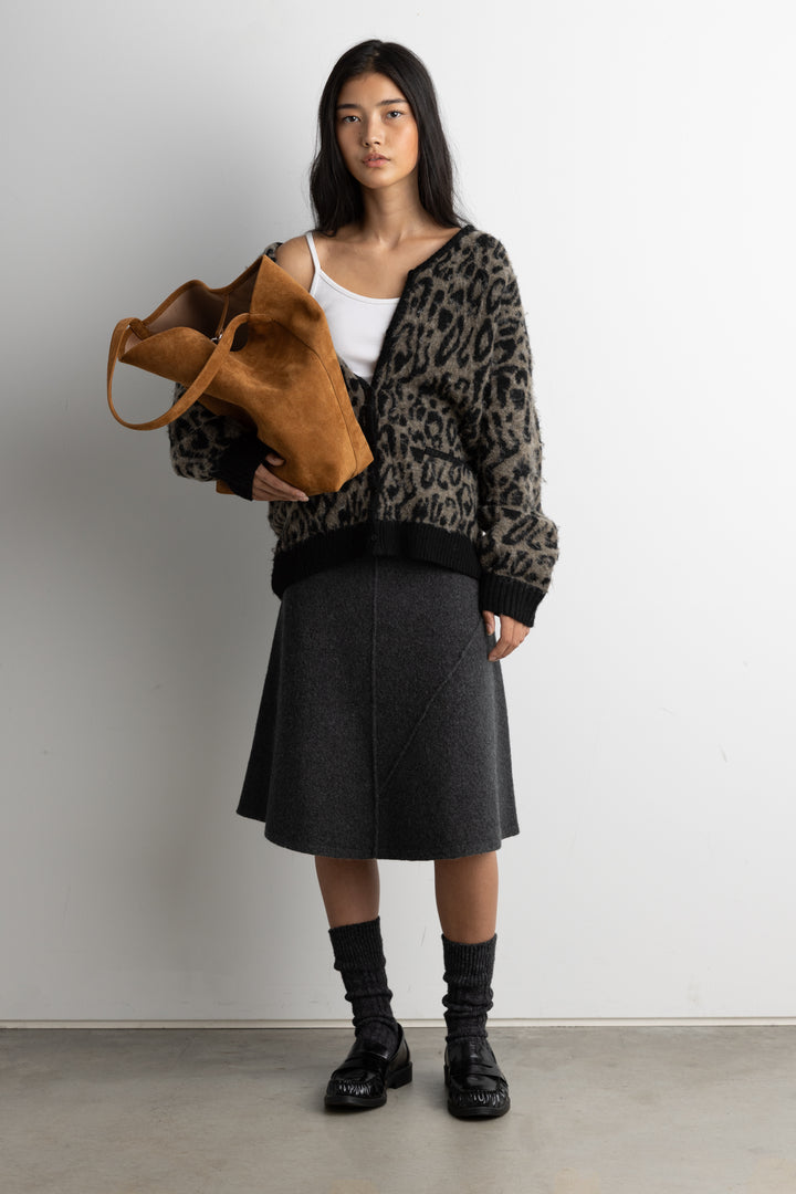 BRUSHED LEOPARD CARDIGAN