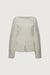 Ottoman ribbed knit button front top in cream — main image