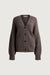 100% wool oversized button front cardigan in heather taupe — main image