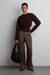 Cinched waist button front cardigan in coffee bean — main image