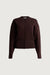 Cinched waist button front cardigan in coffee bean — main image