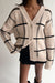 Oversized plaid cardigan in birch black — main image