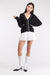 Contrast trim cardigan in black cream — main image