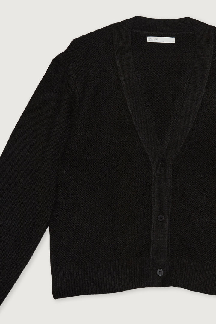 BUTTON UP CARDIGAN in Black — alternate angle