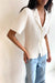 Ribbed button up cardigan in cream — main image