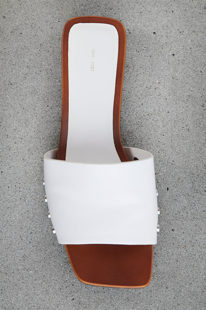SQUARE TOE CLOG in Cream — alternate angle