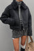 Cropped sherpa jacket in black — main image