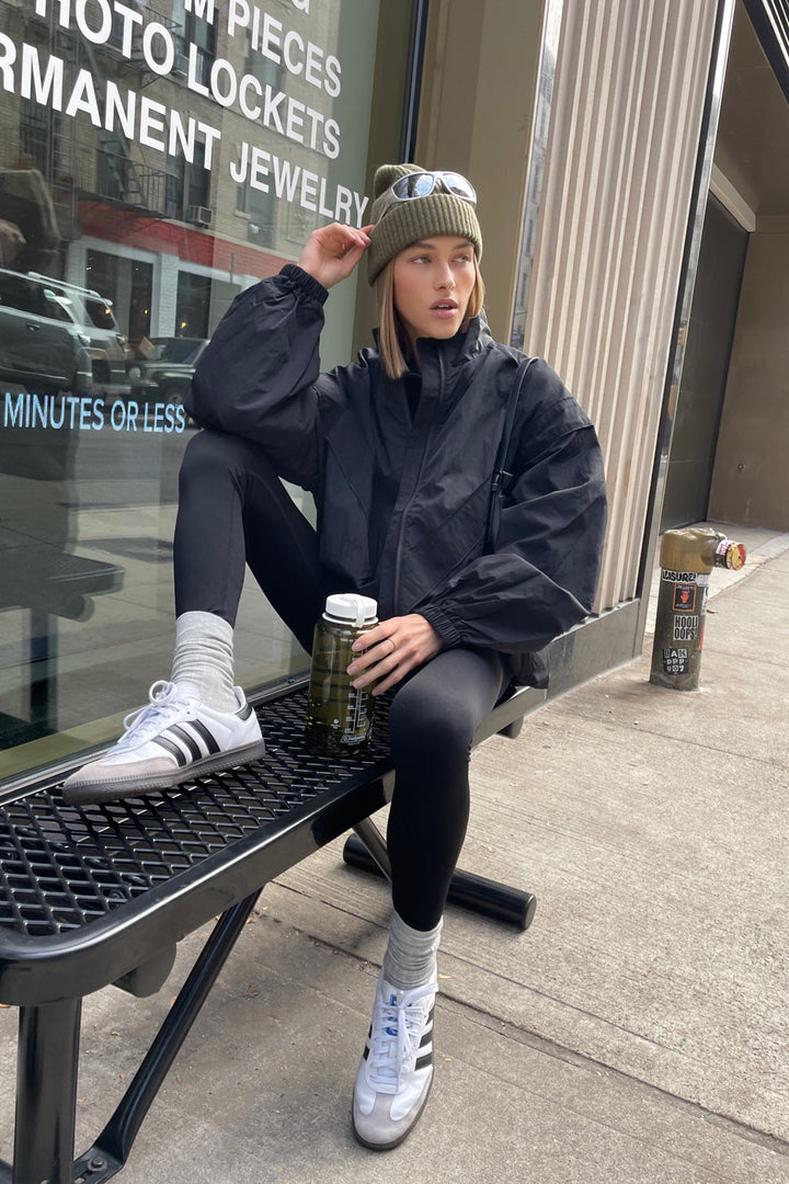 NYLON ZIP-UP JACKET in Black — alternate angle