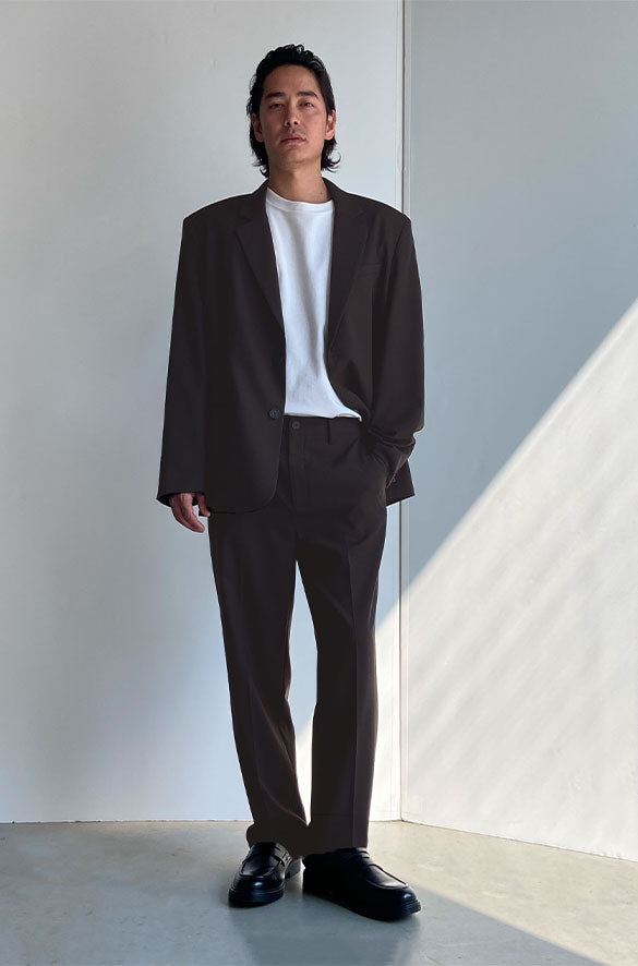 RELAXED FIT BLAZER in HEATHER DARK BROWN — alternate angle