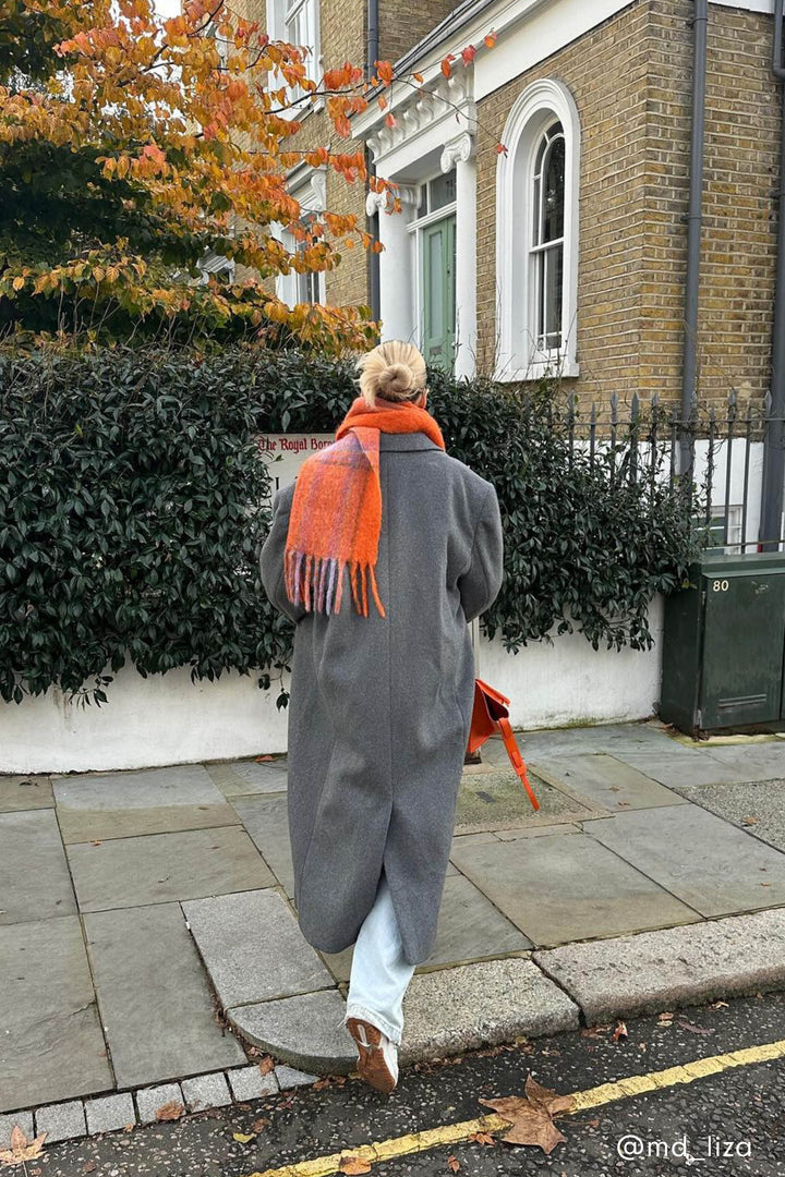 OVERSIZED WOOL BLEND COAT in Heather Dark Gray — alternate angle