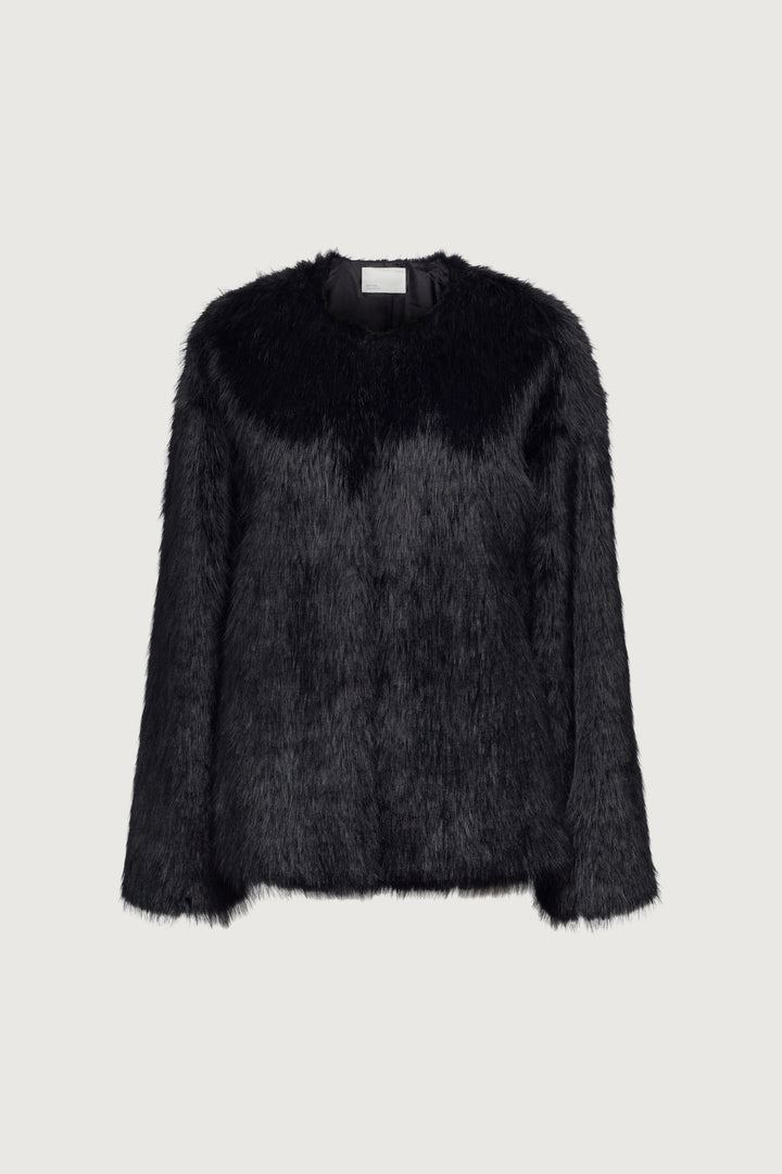 FUZZY JACKET in Black — alternate angle