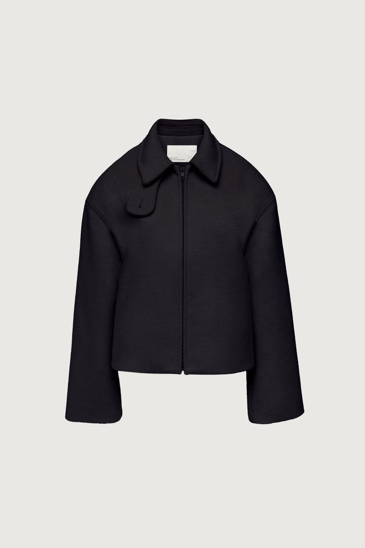 BOXY WOOL BLEND JACKET in Black — alternate angle