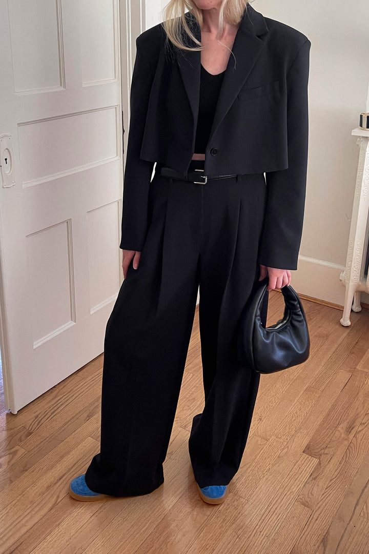CROPPED BLAZER in Black — alternate angle