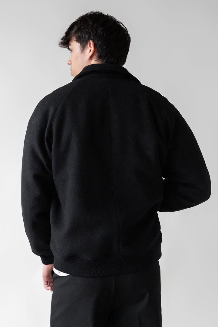 WOOL BLEND BOMBER JACKET in Black — alternate angle