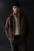 Wool blend bomber jacket in dark cocoa — main image
