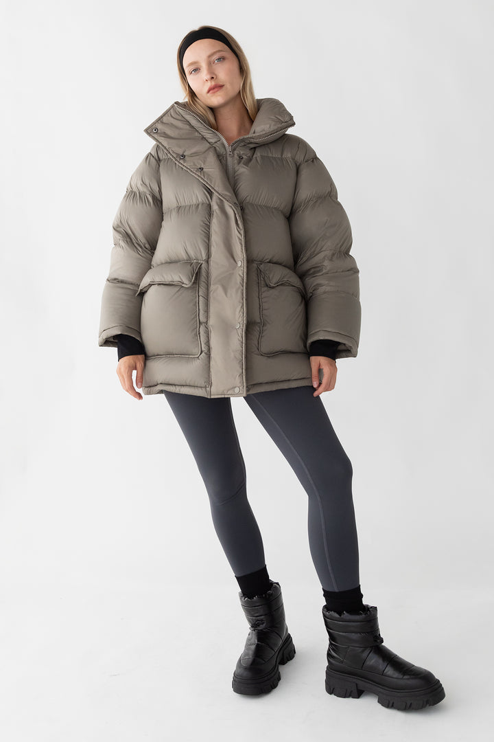 PUFFER JACKET | PUFFER STUDIO 001 in Taupe — alternate angle