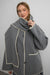 Wool-blend contrast stitch scarf jacket in medium heather grey — main image