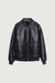 Vegan leather bomber jacket in black — main image