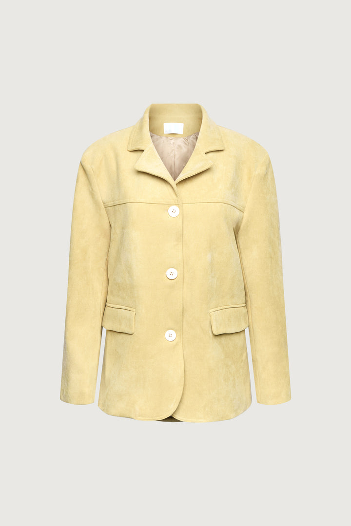 OVERSIZED VEGAN SUEDE BLAZER in Light Pink — alternate angle