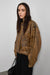 GENUINE LEATHER BROWN DISTRESSED BOMBER JACKET