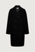 Oversized wool-blend double-breasted coat in black — main image