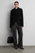Cinched waist double-breasted blazer in black — main image