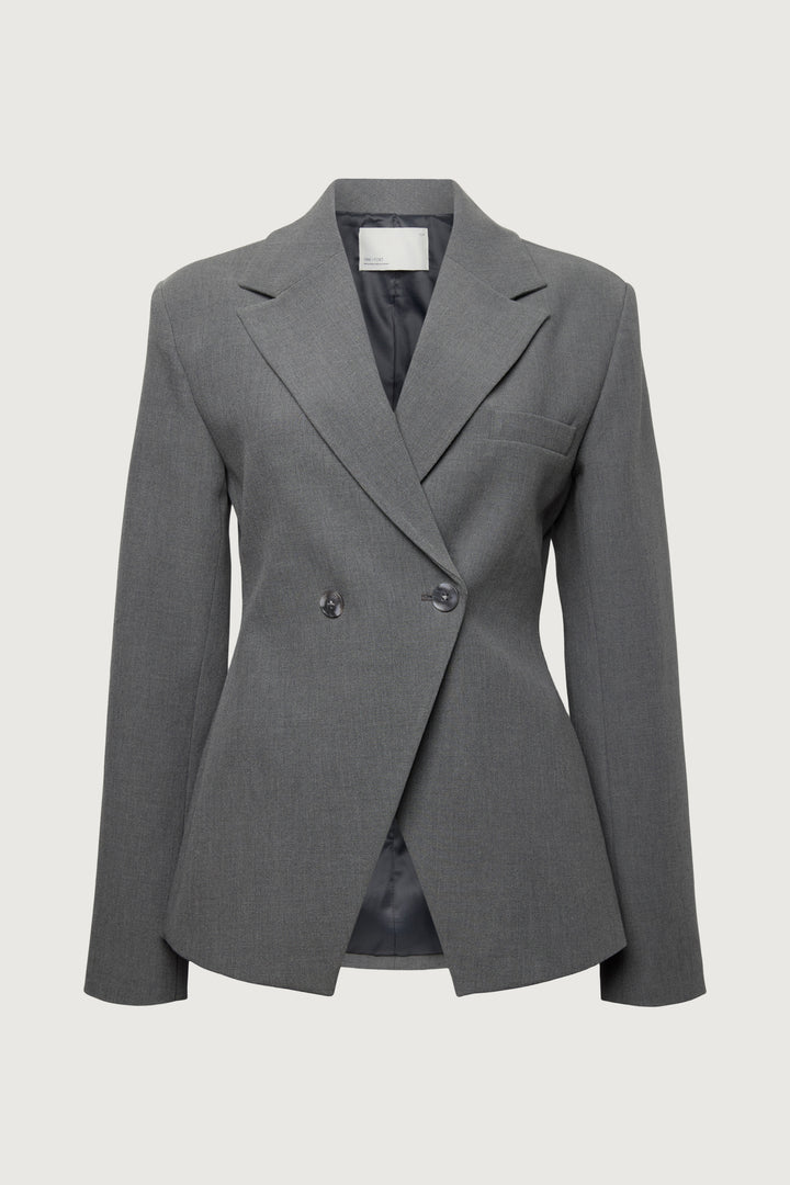 CINCHED WAIST DOUBLE-BREASTED BLAZER