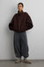 Oversized funnel neck fleece jacket in brown — main image