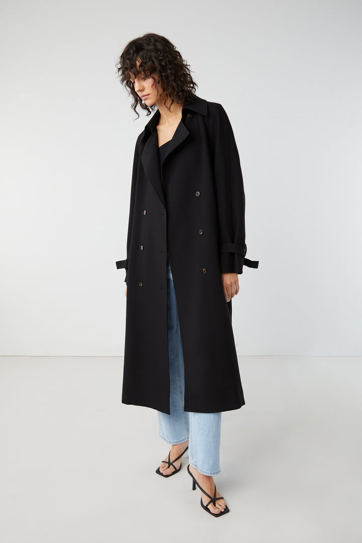 OVERSIZED TRENCH COAT in Black — alternate angle