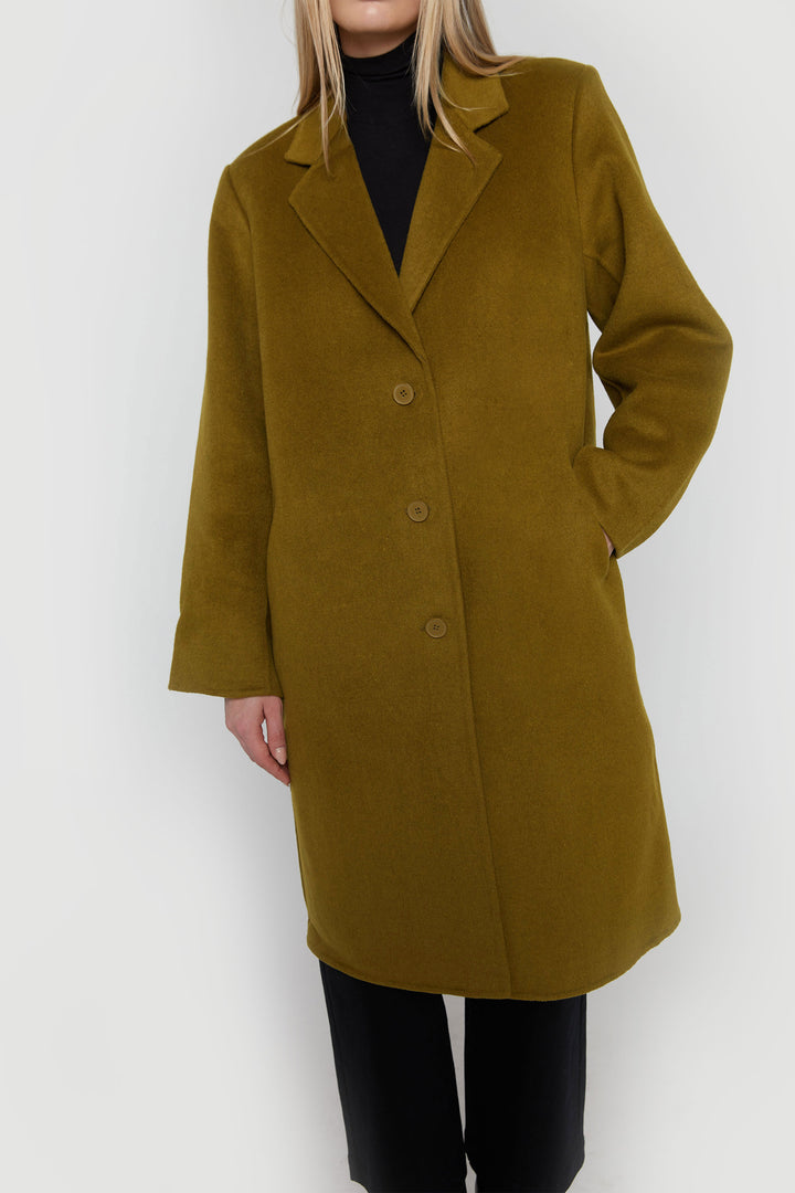 CLASSIC FIT WOOL BLEND COAT in Kelp — alternate angle