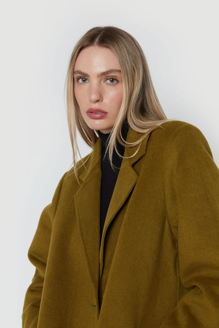 CLASSIC FIT WOOL BLEND COAT in Kelp — alternate angle