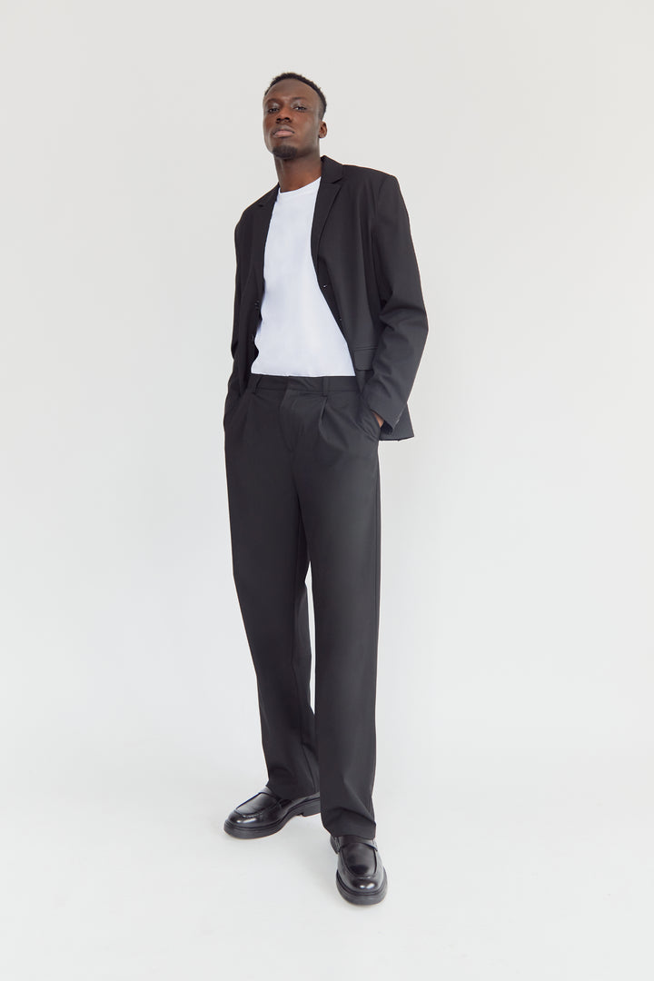 RELAXED FIT BLAZER in Black — alternate angle