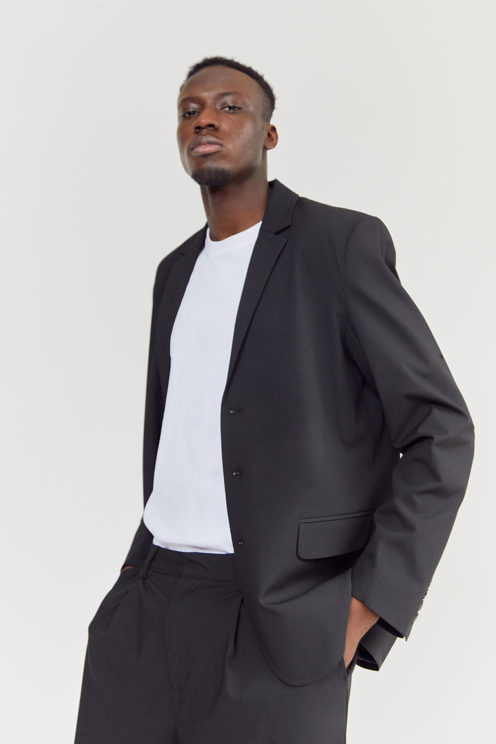 RELAXED FIT BLAZER in Black — alternate angle