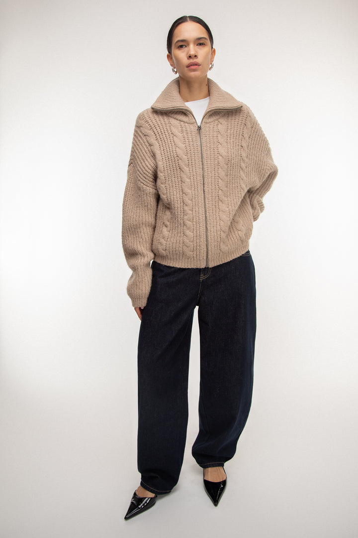 DARK WASH BARREL JEAN in Blue — alternate angle