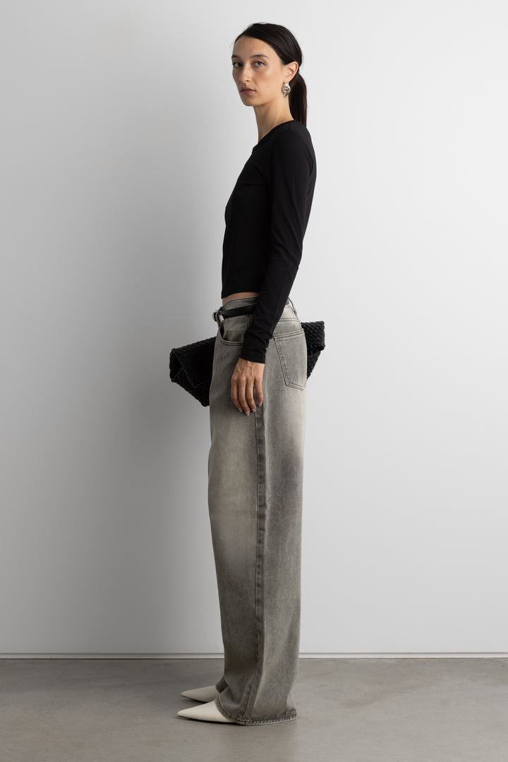 29" VINTAGE WASH REGULAR DENIM JEAN in Grey Wash — alternate angle