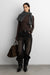Black wash corduroy straight leg jean in black wash — image