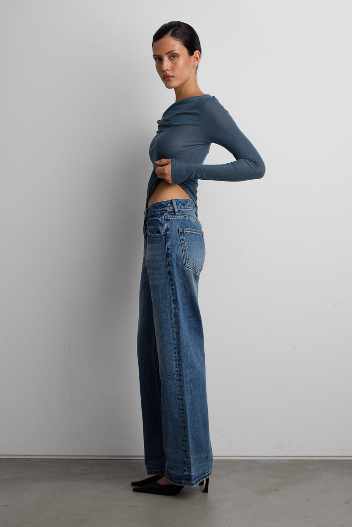 MEDIUM WASH STRAIGHT LEG JEAN in Medium Blue Wash — alternate angle